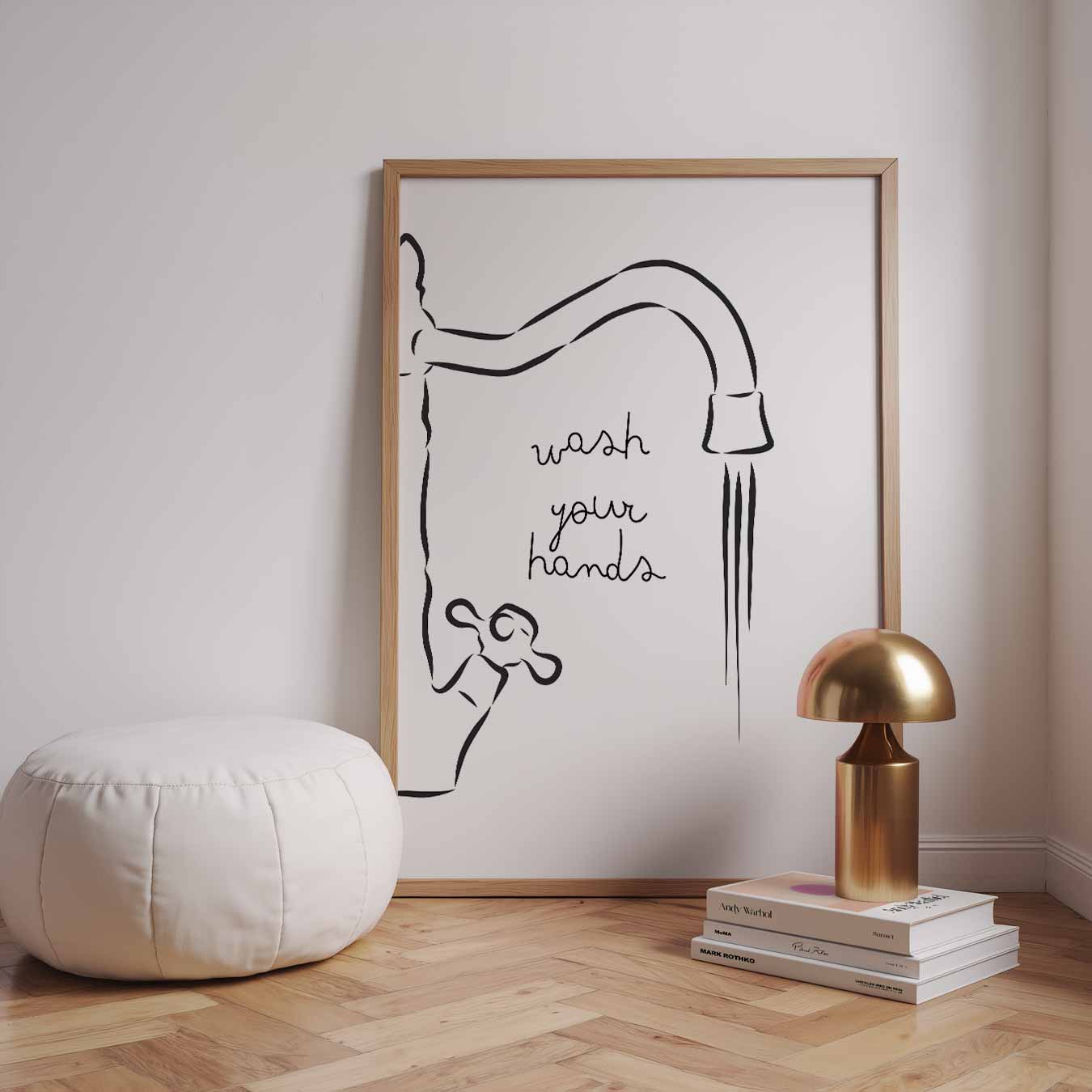 Stijlvolle Minimalistische Handenwas Poster-WallArtistic