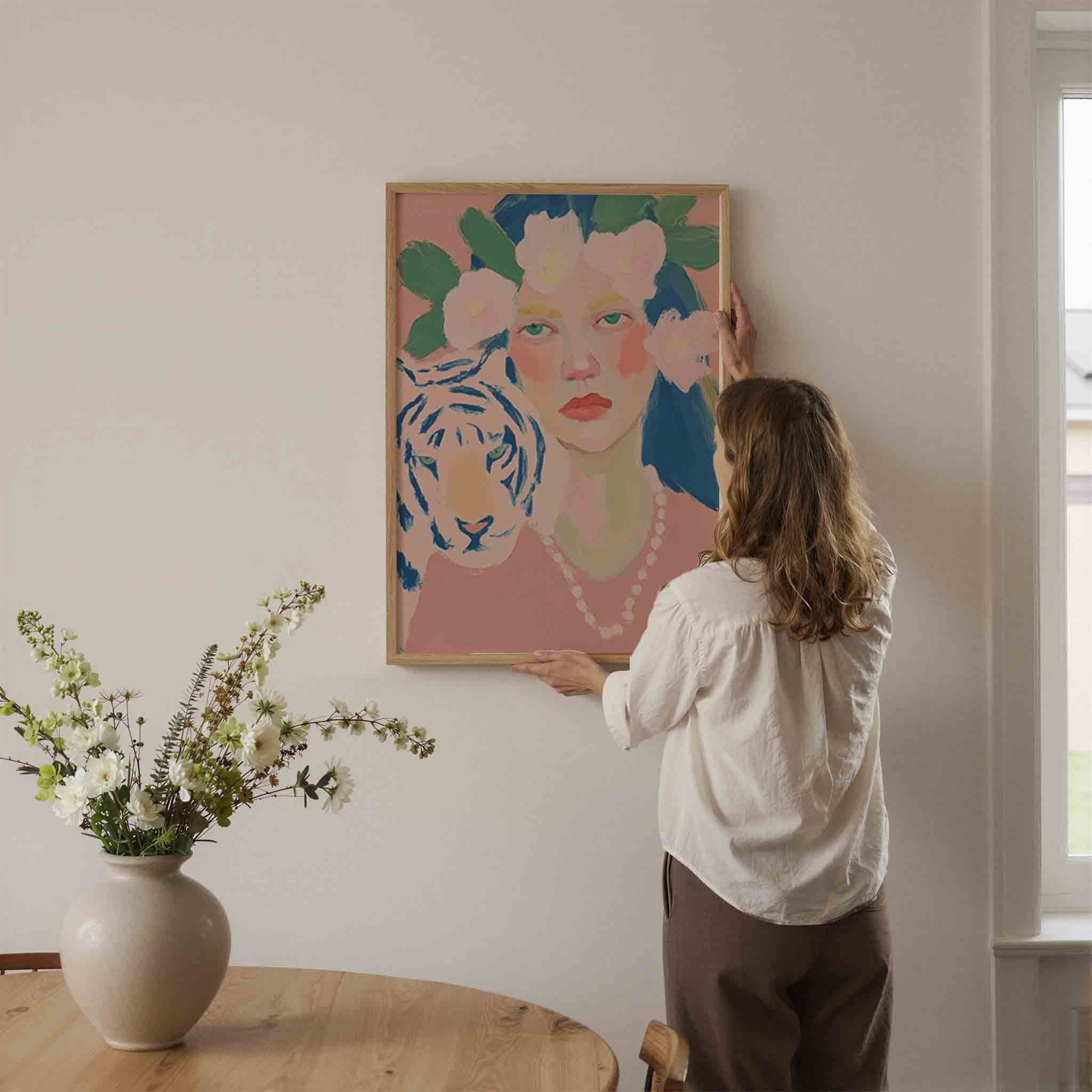 Vrouw met tijger Poster