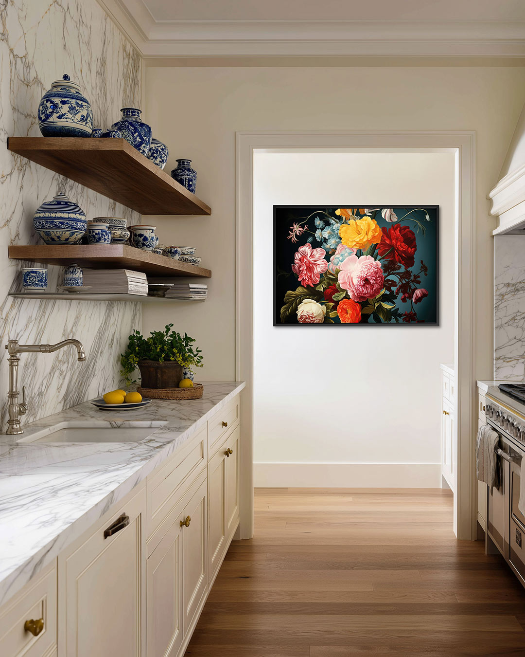 Bloemrijke compositie Kunstwerk