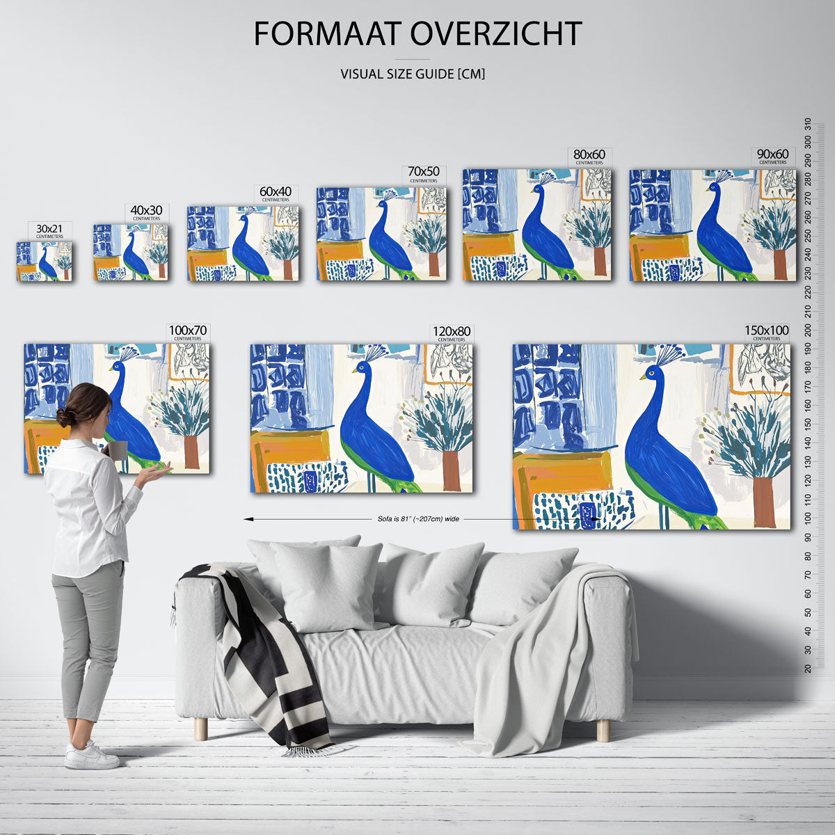 Pauw met blauwe veren Poster