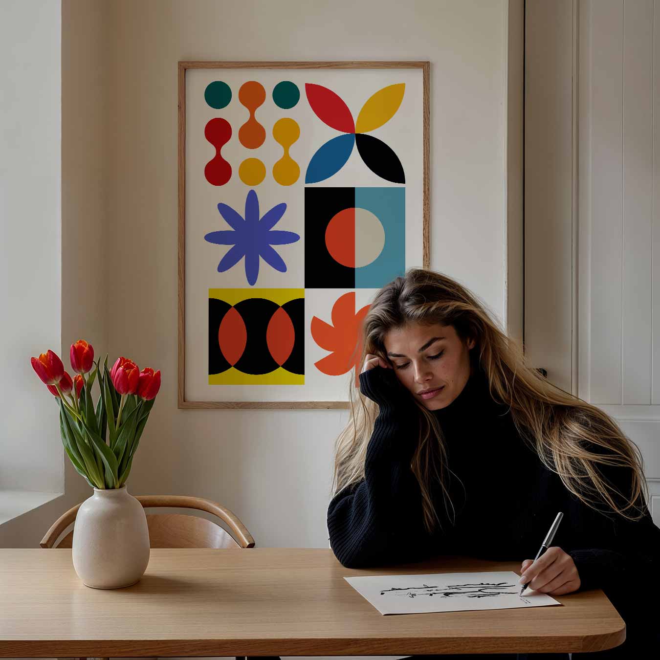 Kleurrijke Geometrische Vormen Poster-WallArtistic