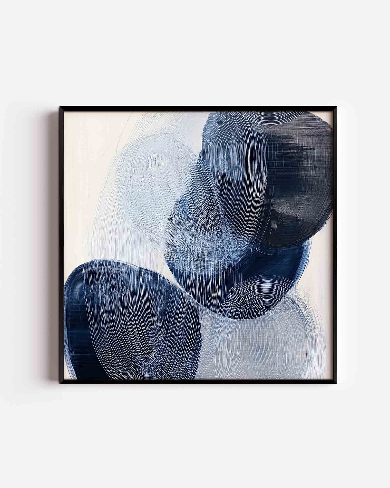 Abstracte blauwe vormen Poster