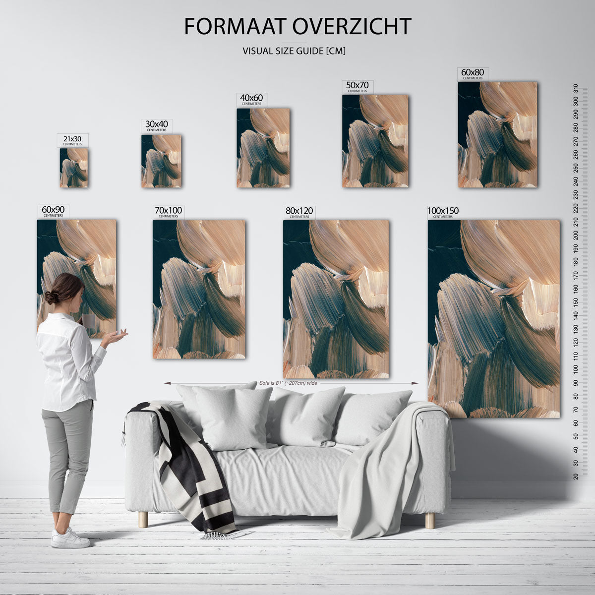 Abstracte penseelstreken Poster