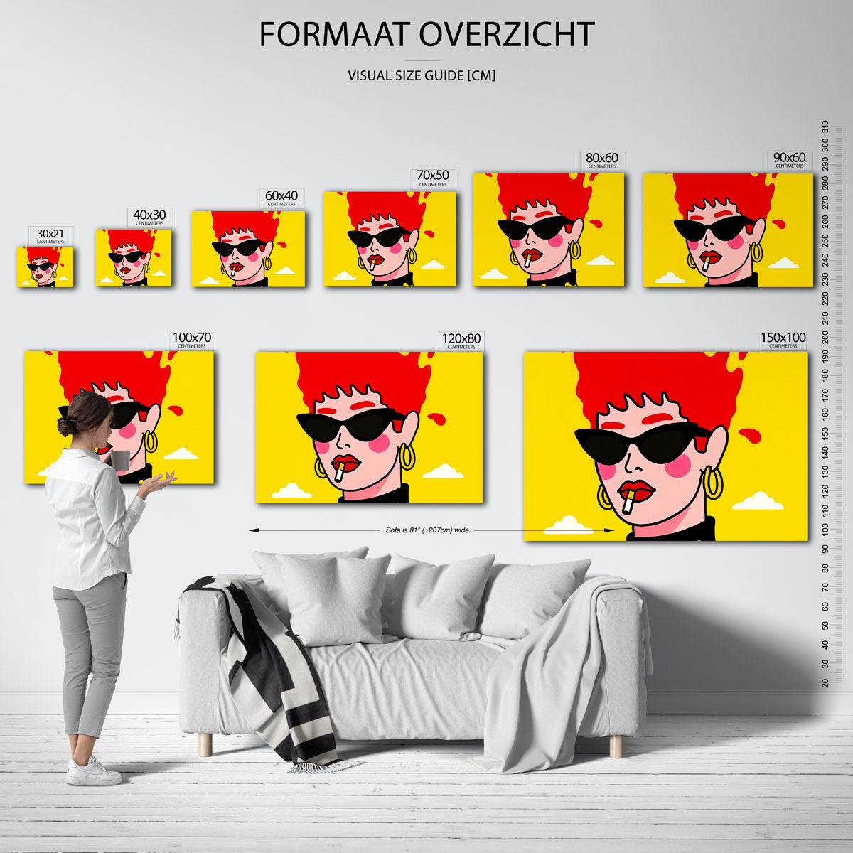 Vrouw met zonnebril Poster