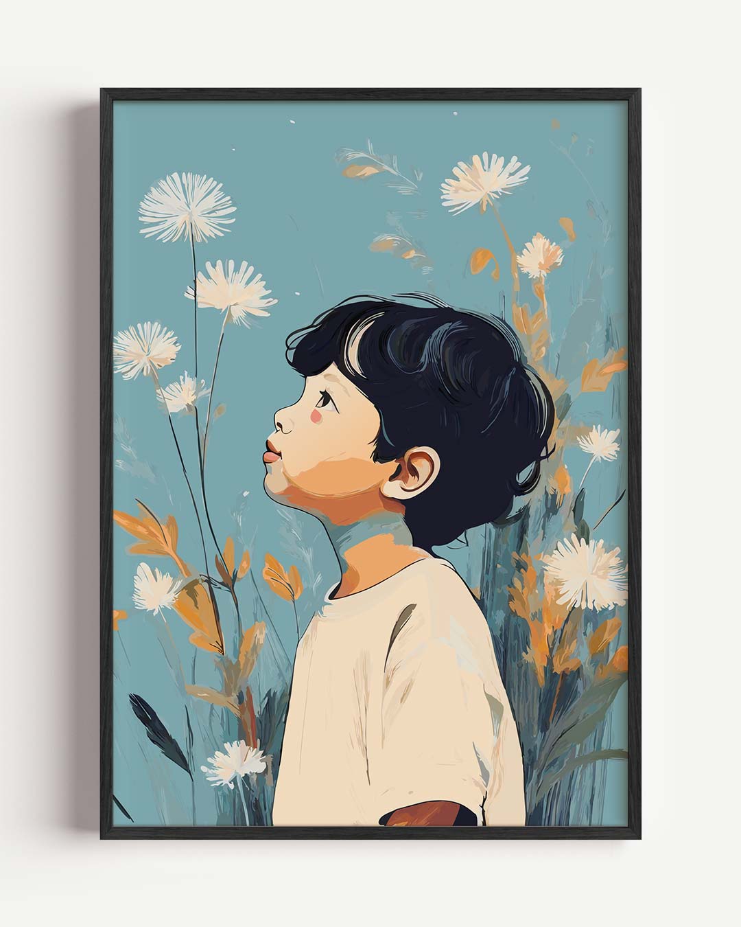 Dromerige Bloemen Jongensposter-WallArtistic