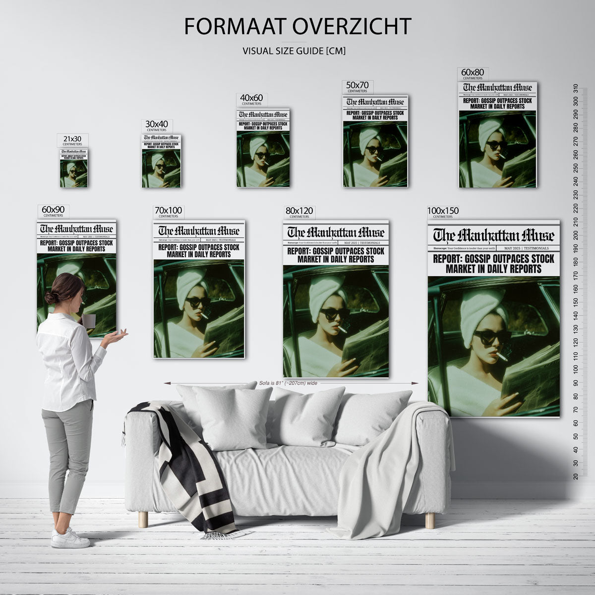 Vrouw met krant Poster
