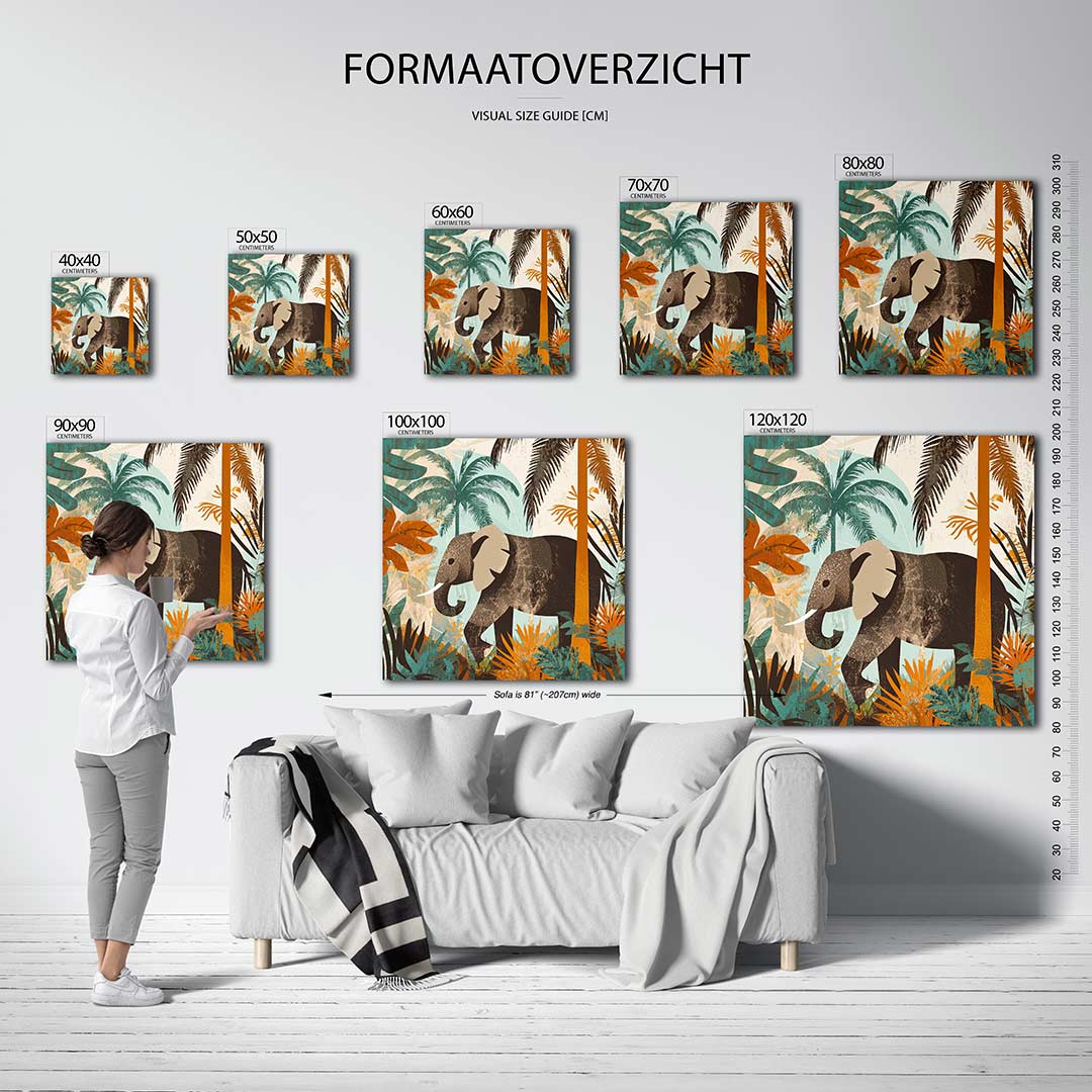 Dierlijke jungle scène Kunstwerk