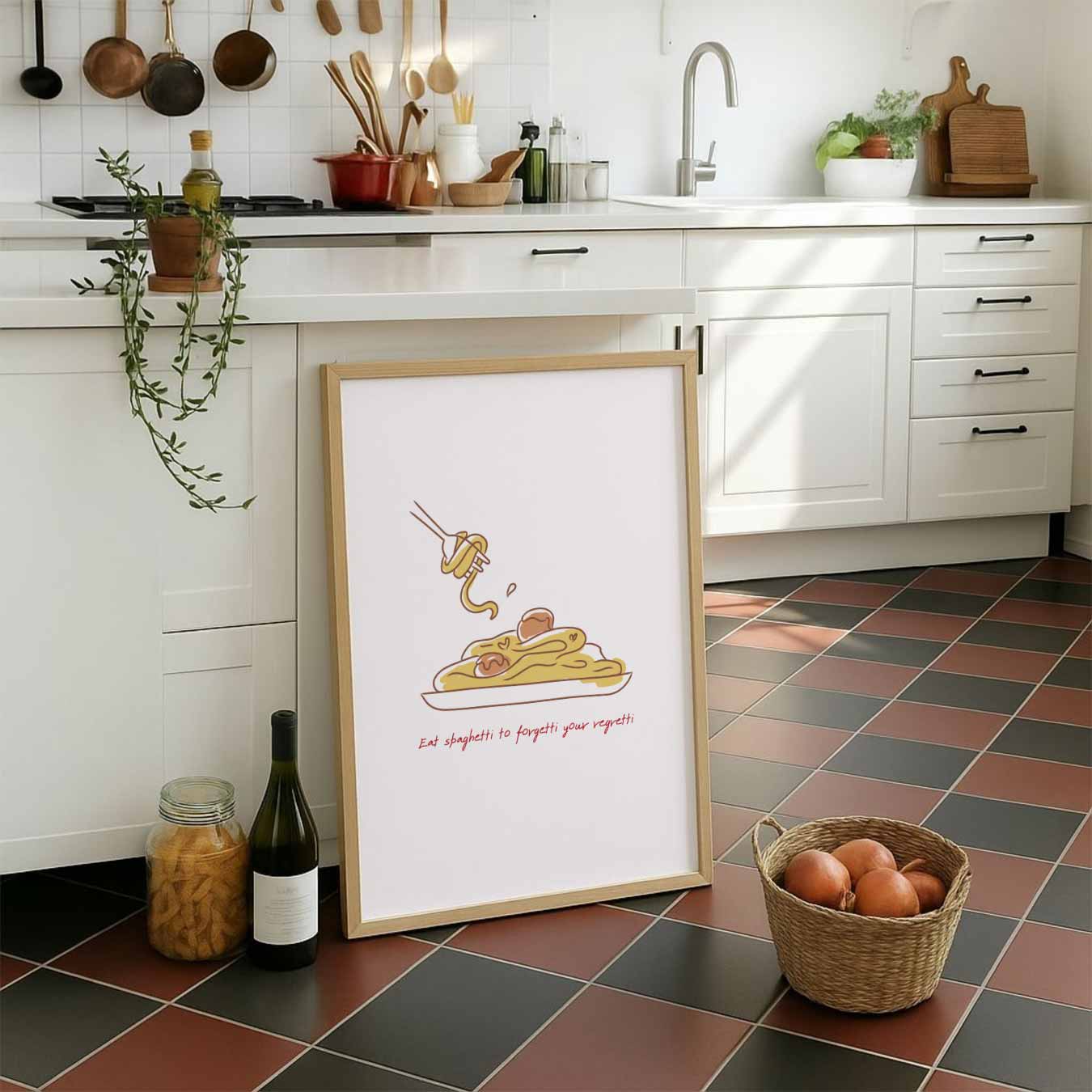 Spaghetti Happiness Poster-WallArtistic