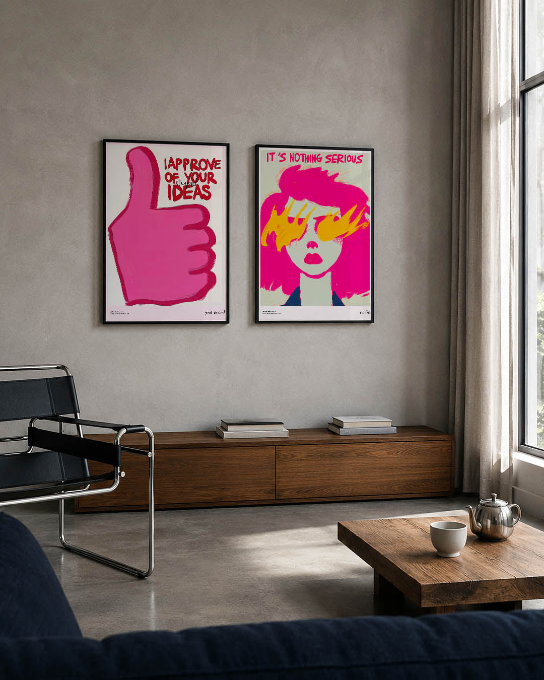 Roze duim omhoog Posterset