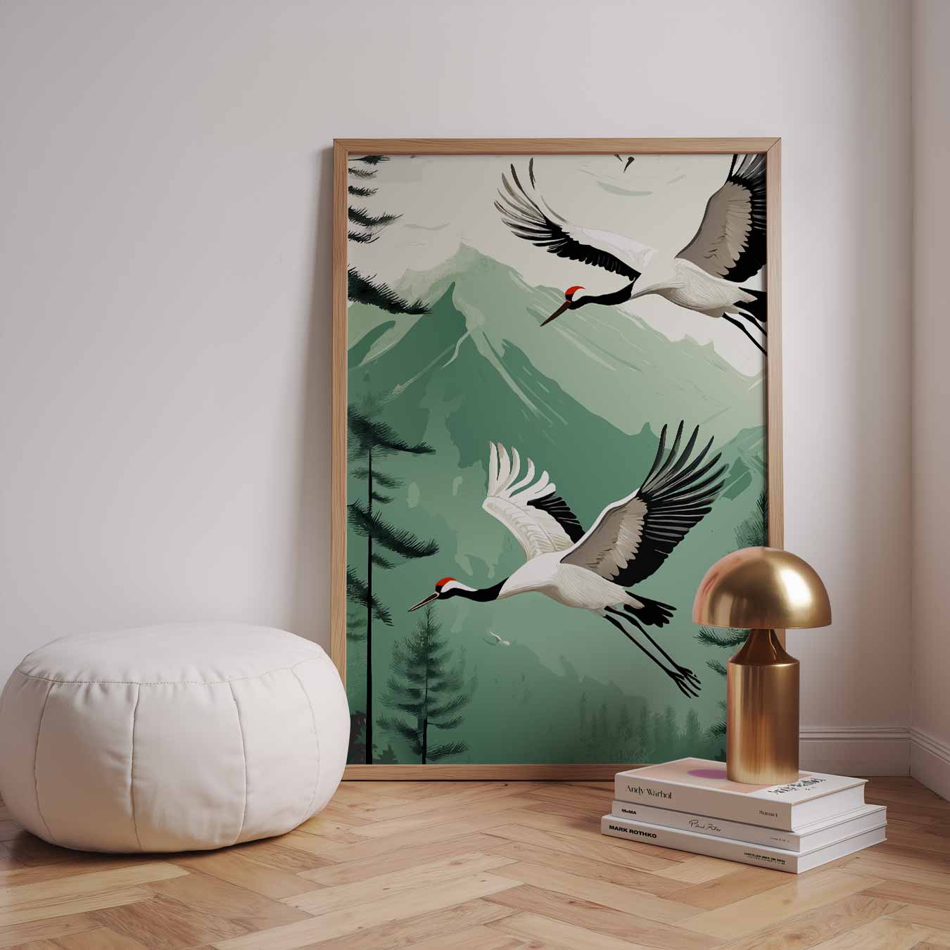 Vliegende Kraanvogels Poster-WallArtistic