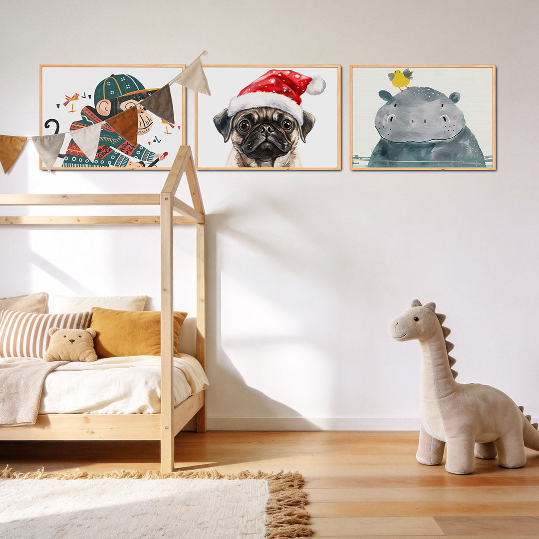 Speelse aap illustratie Posterset
