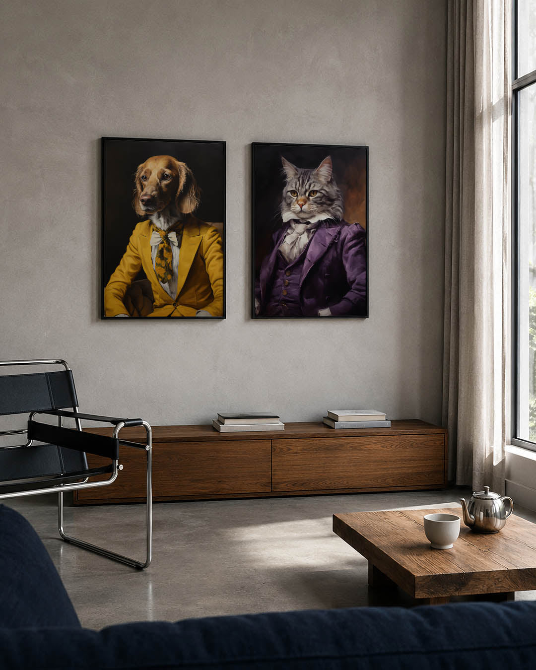 Hond in geel Posterset