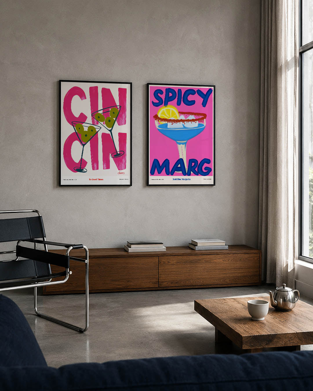 Vrolijke cocktailkleuren Posterset