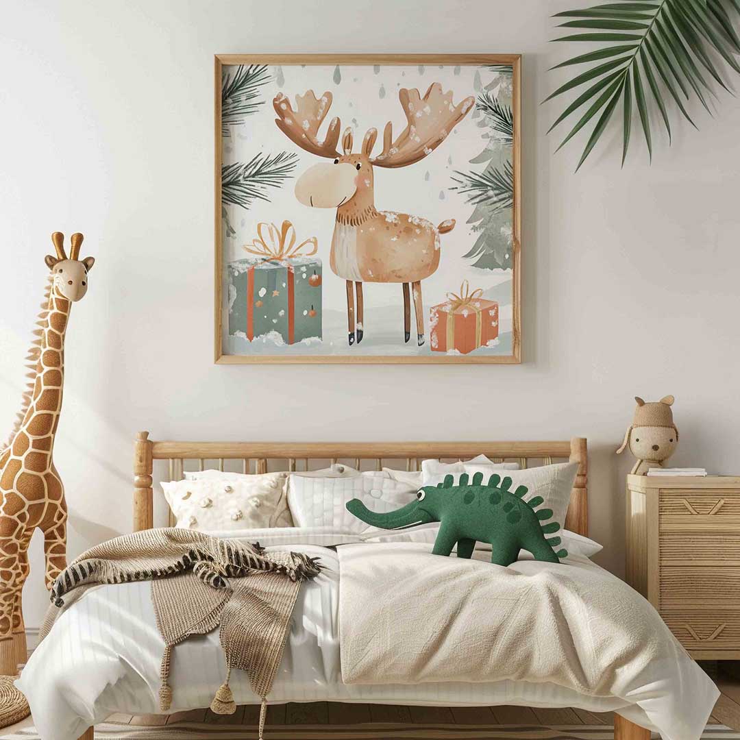Rendier met cadeaus Poster