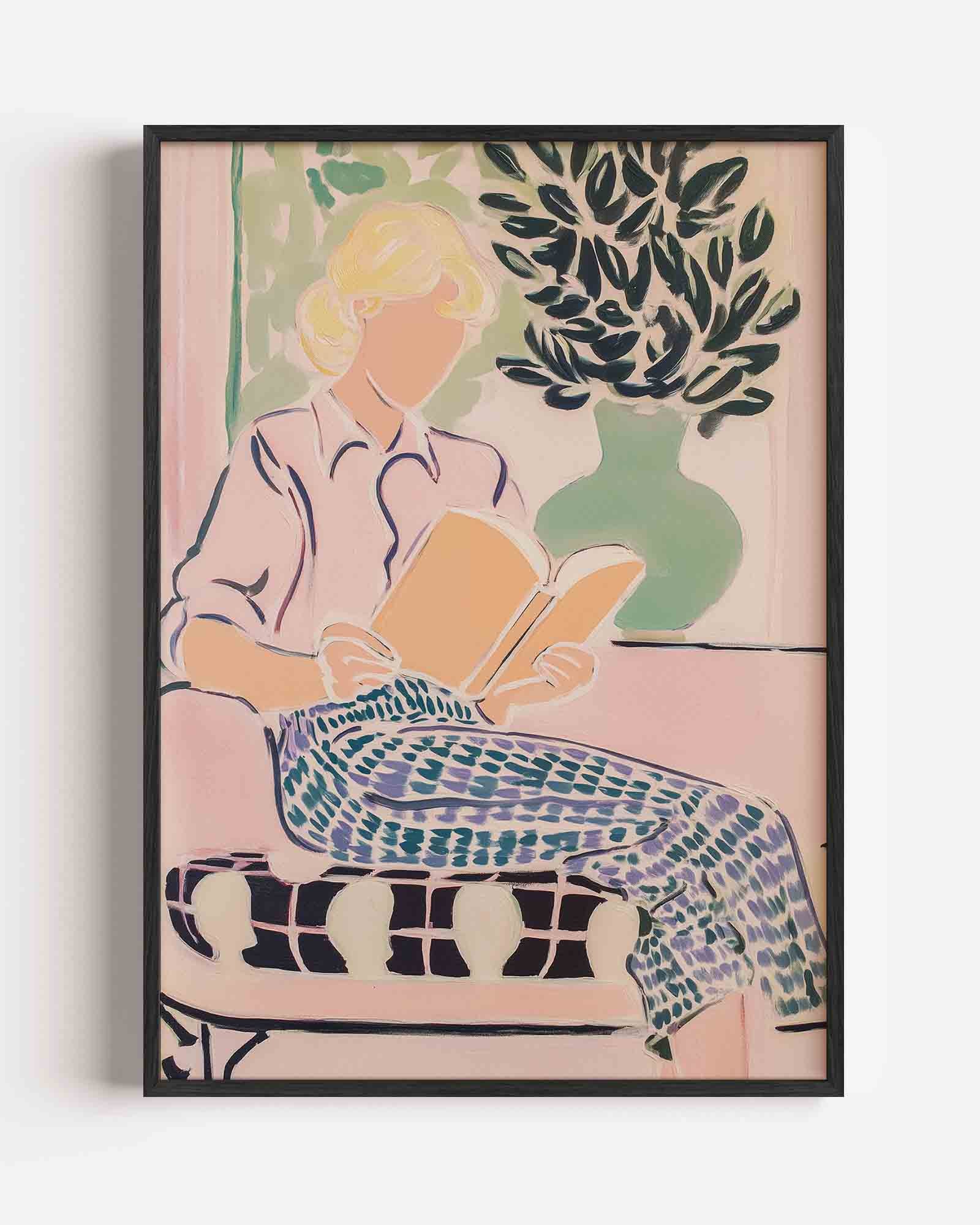 Lezende vrouw Poster