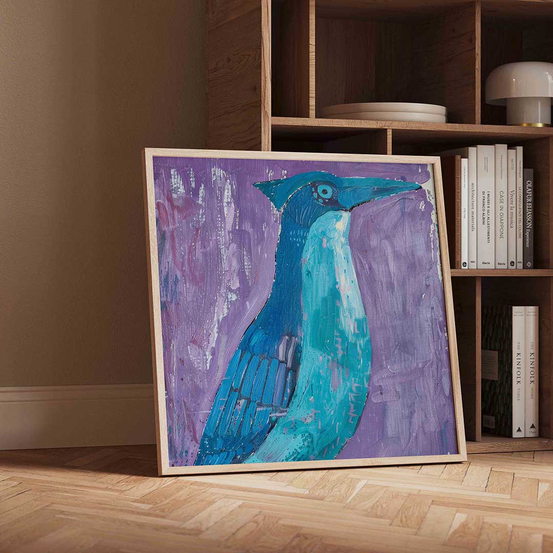 Blauwe vogel Poster