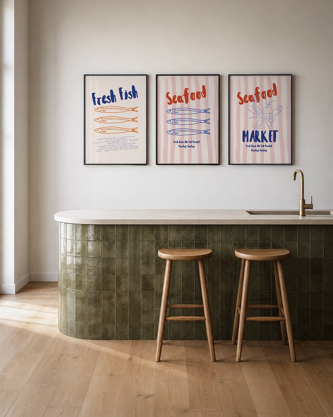 Vissen en letters Posterset