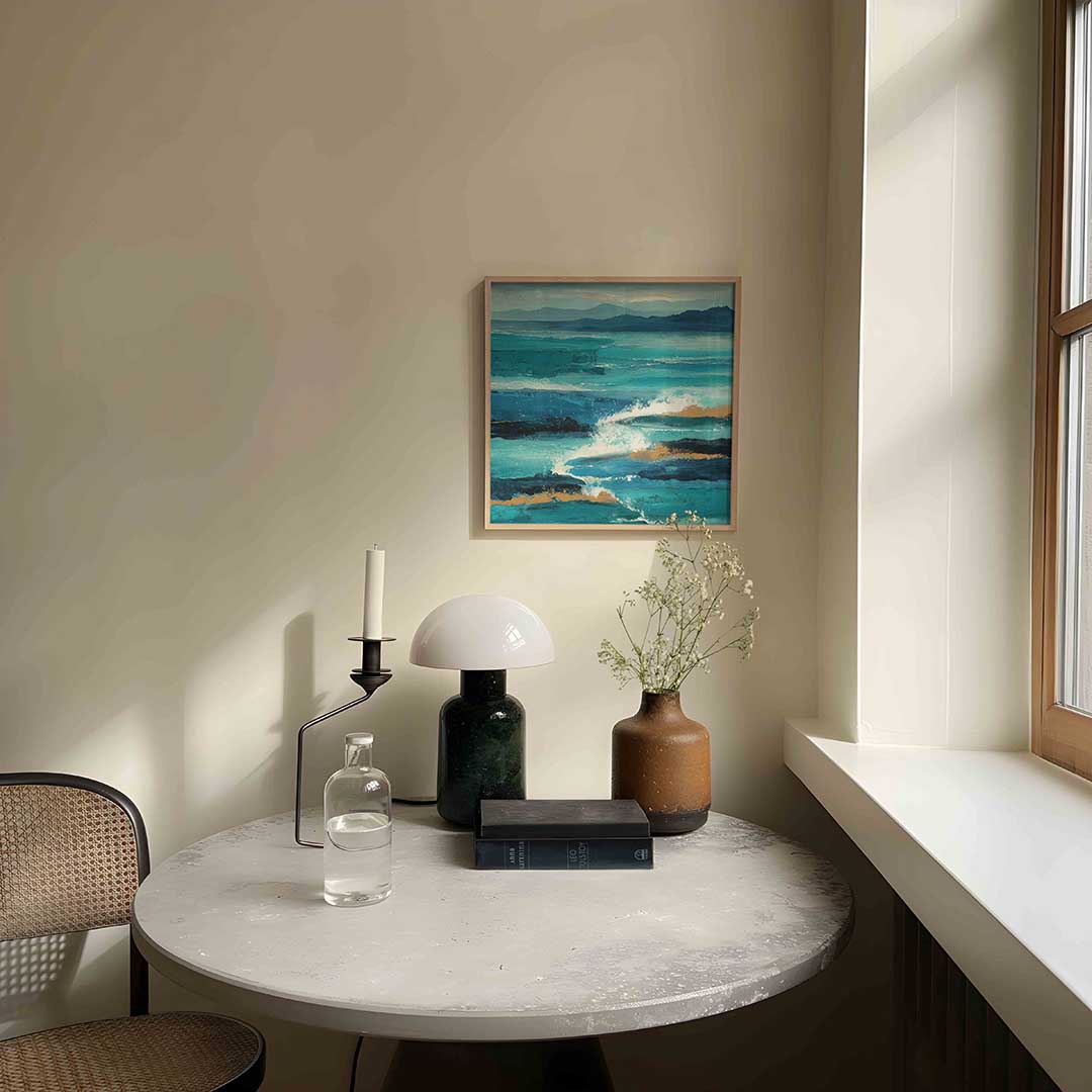 Golven en bergen Poster