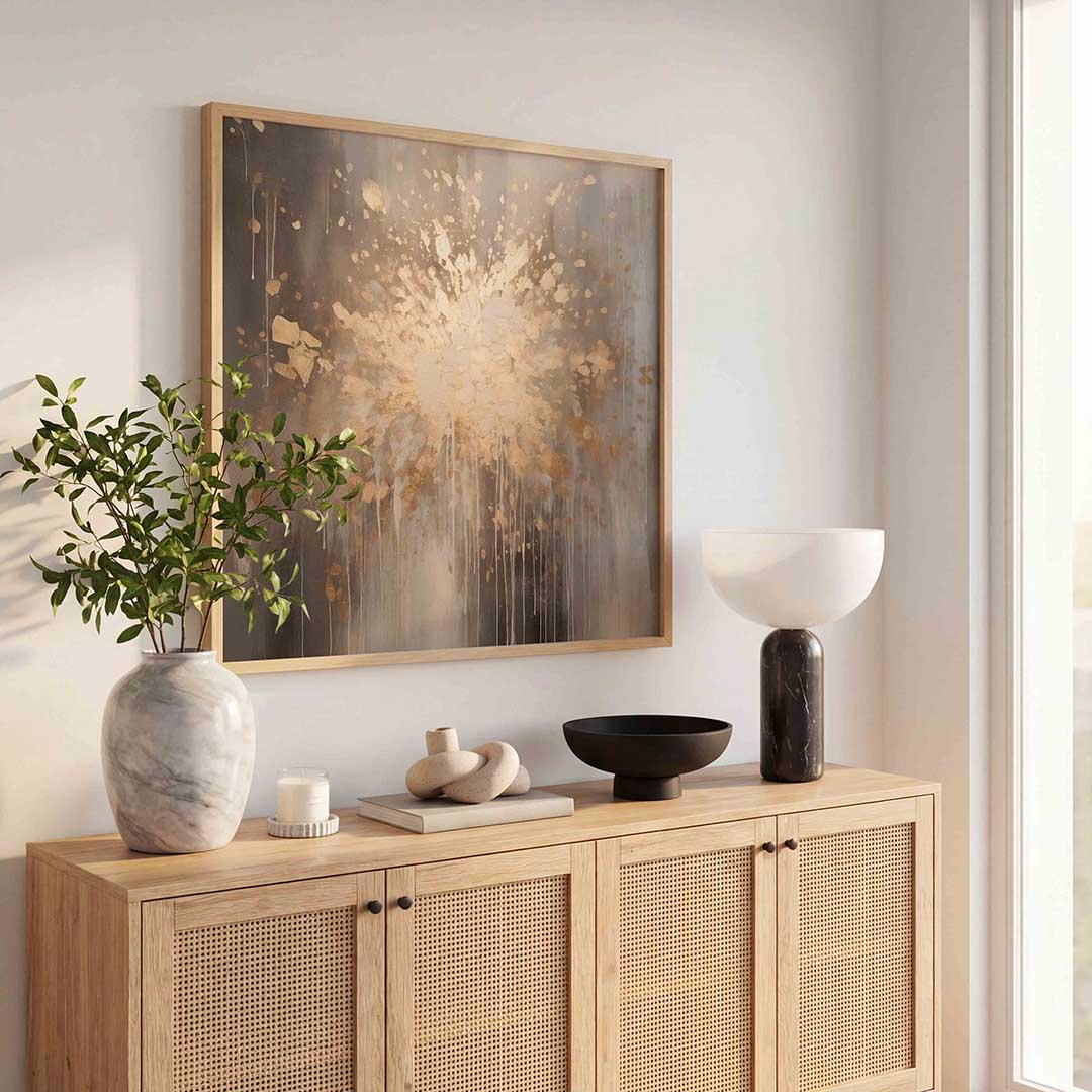Explosieve gouden spatten Poster