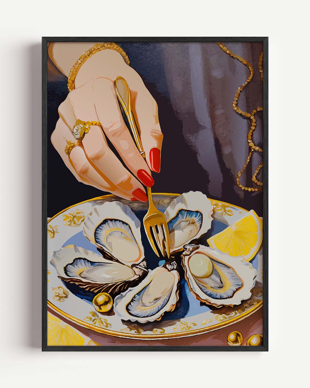 Elegant Oyster Diner Poster-WallArtistic