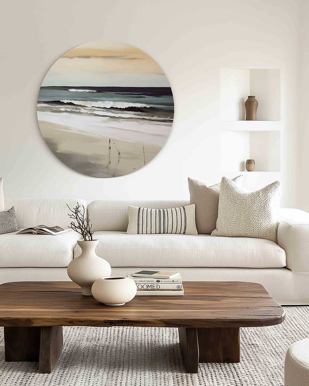 Strand en golven Muurcirkel