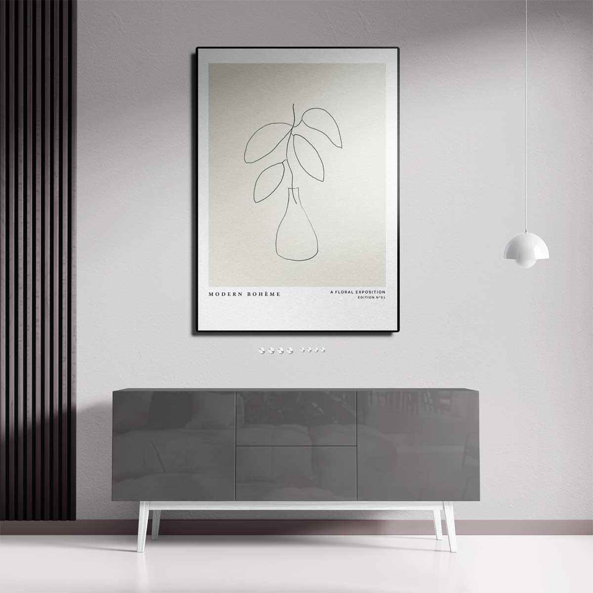 Modern Boho Lijntekening Kunstwerk-canvas-dibond-plexiglas-wanddecoratie-WallArtistic