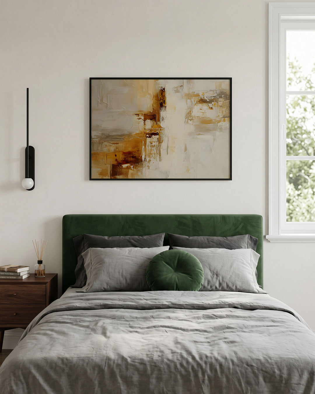 Abstracte beige en bruine Poster