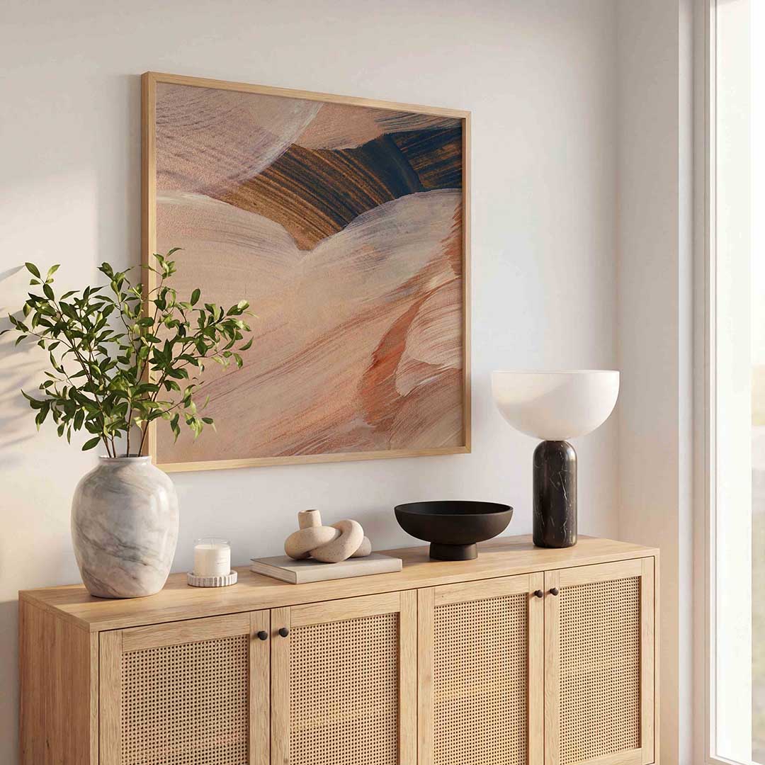 Abstracte penseelstreken Poster