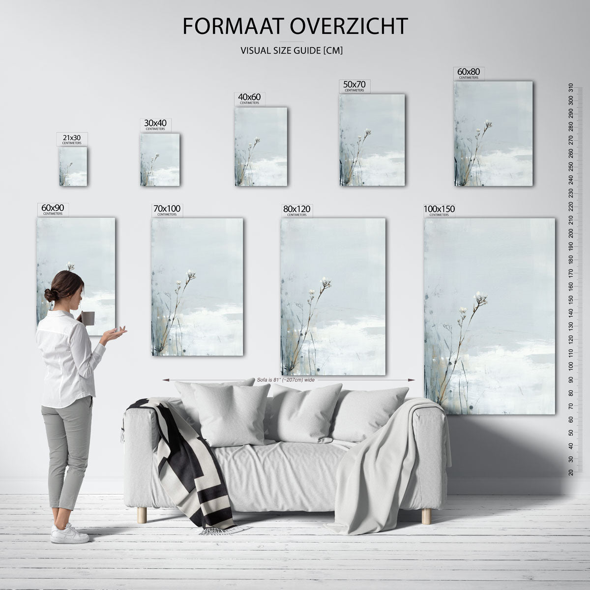 Bloemen op lichte achtergrond Poster
