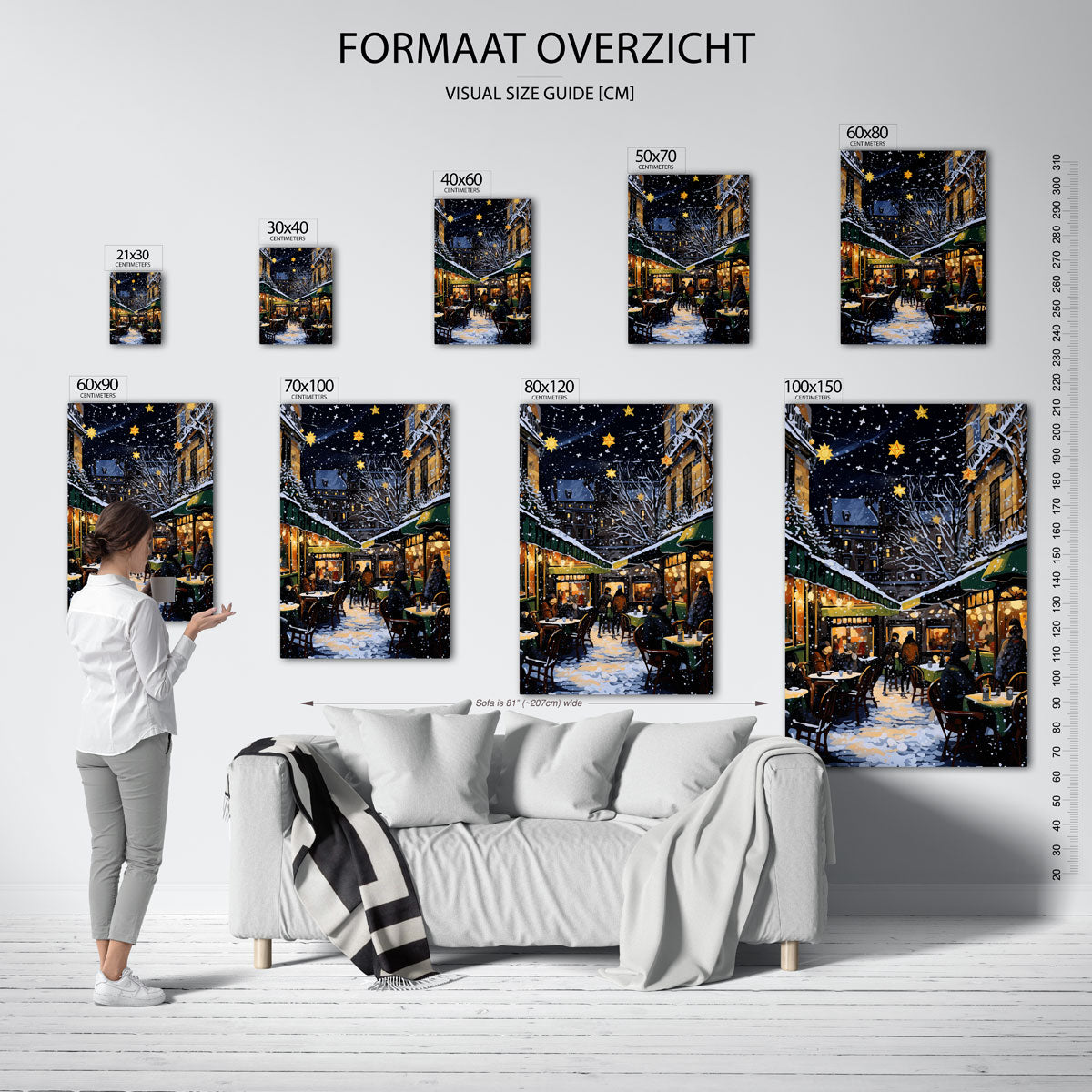 Winteravond terras Poster