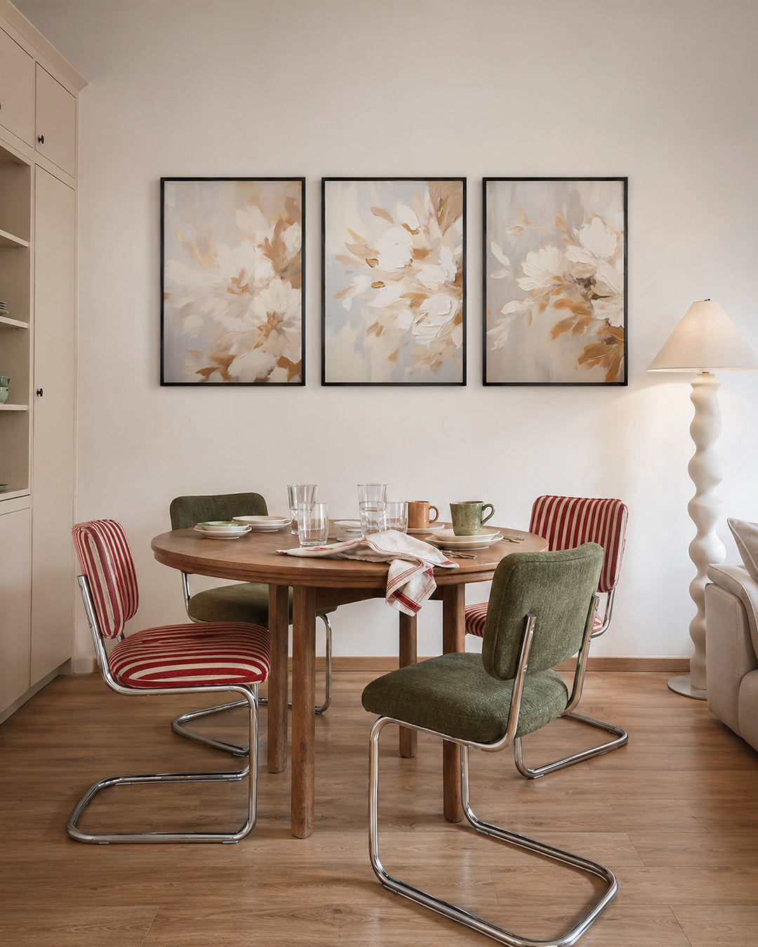 Bloemige zachtte Posterset