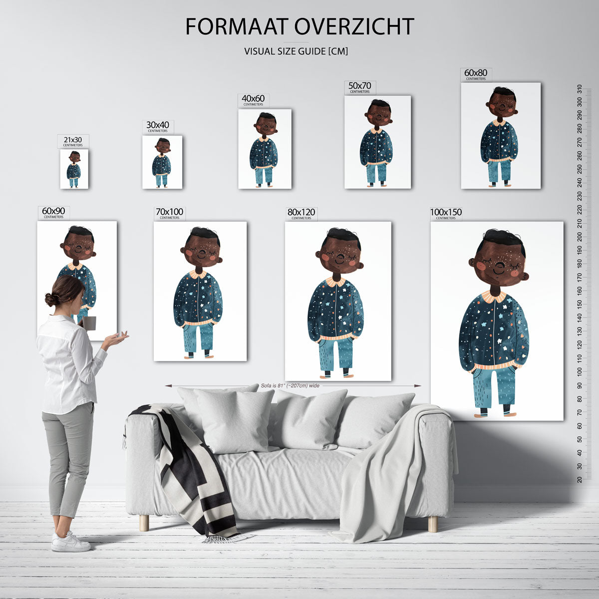 Kind met blauwe trui Poster