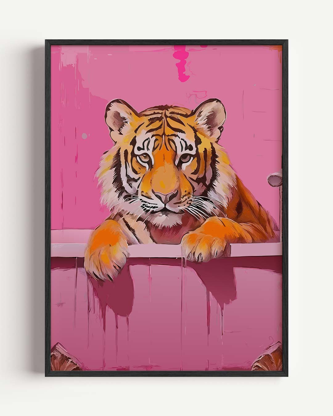 Tijger in Badkuip Poster-WallArtistic
