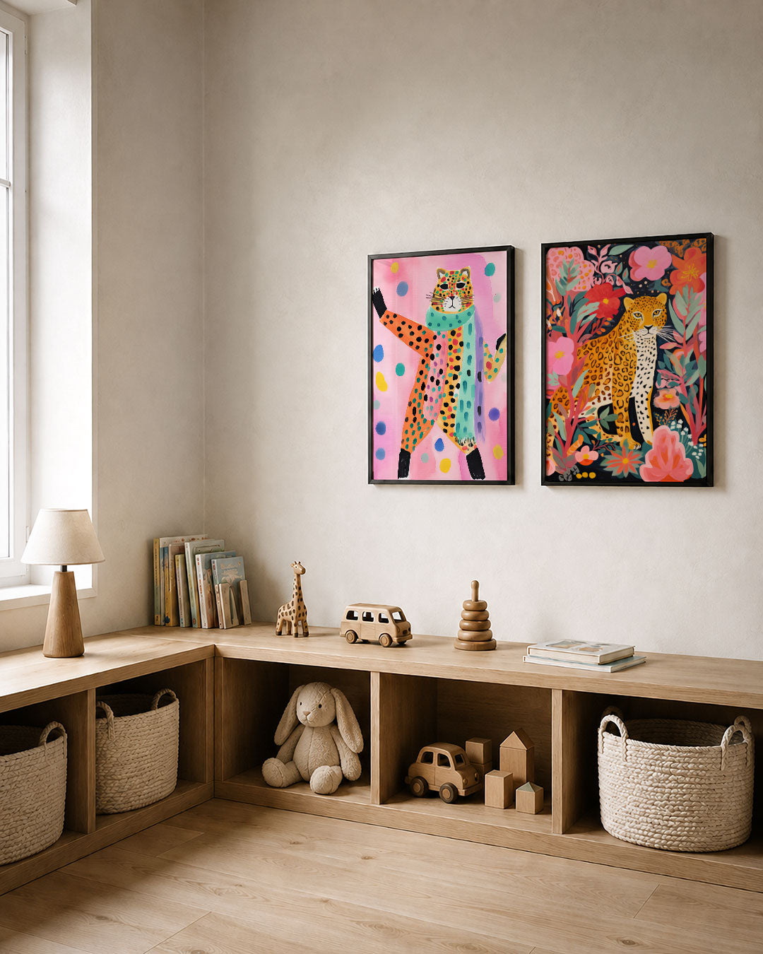 Vrolijke kleurenkat Posterset