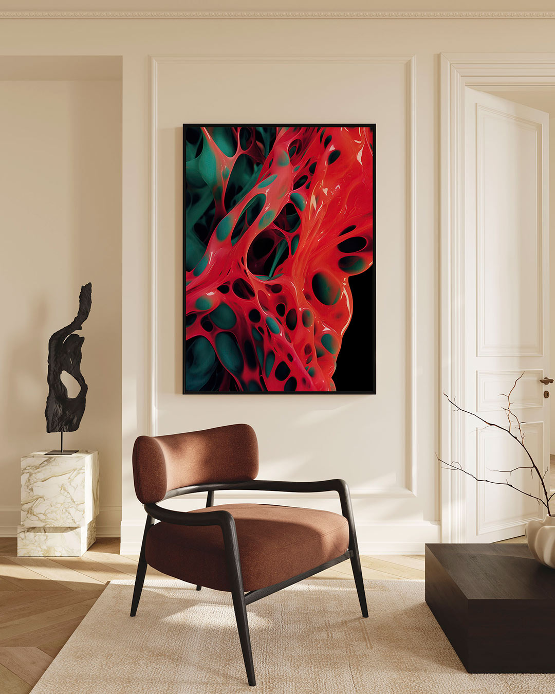 Organische kleurenexplosie Kunstwerk