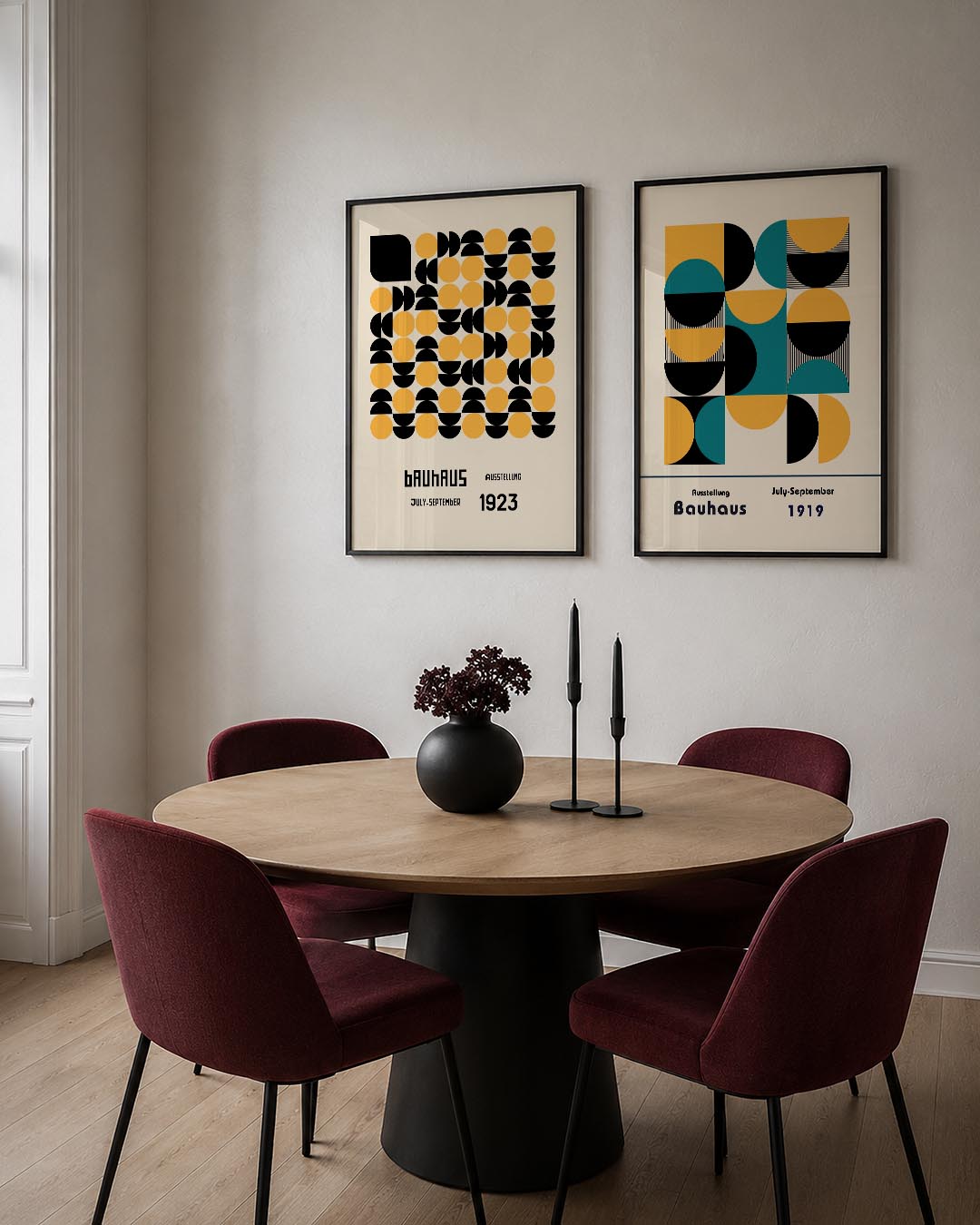 Cirkelpatroon en lijnen Posterset