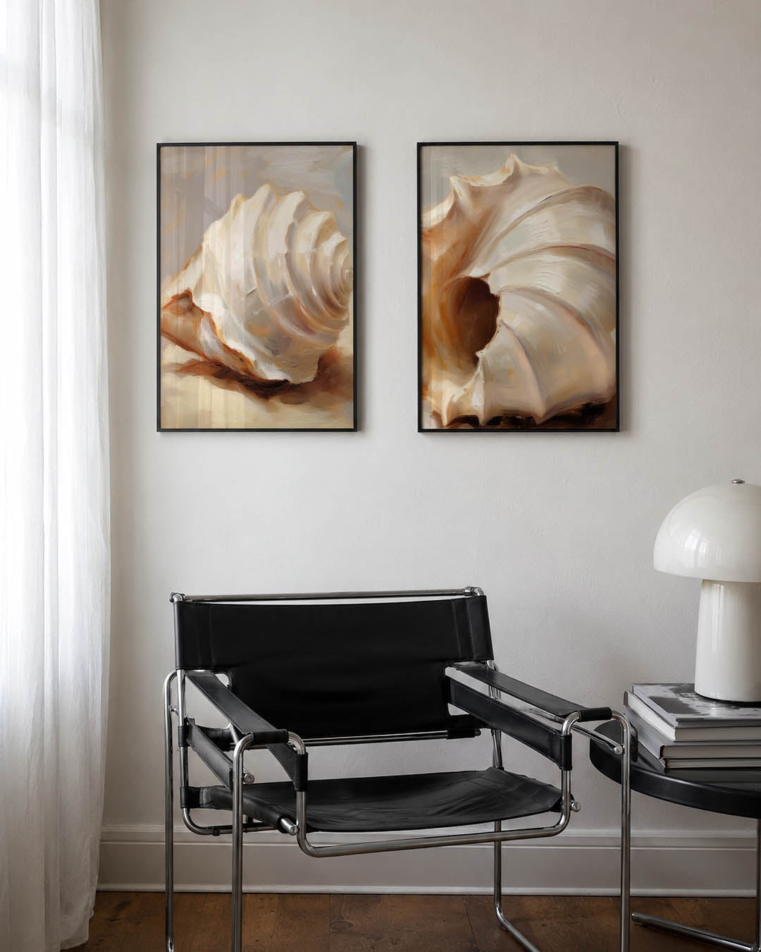 Zachte schelptextuur Posterset