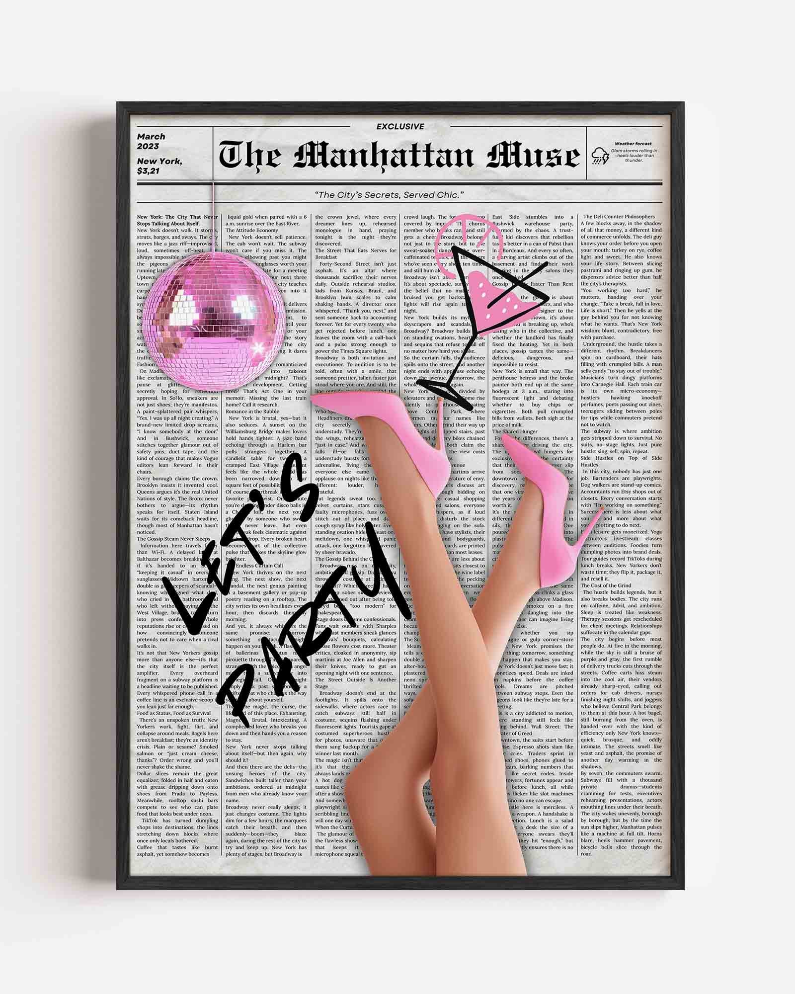 Feestelijke roze elementen Poster