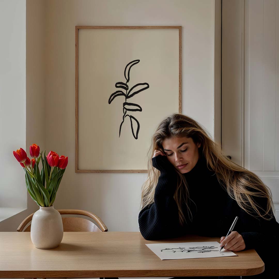 Minimalistische Plantentekening Poster-WallArtistic
