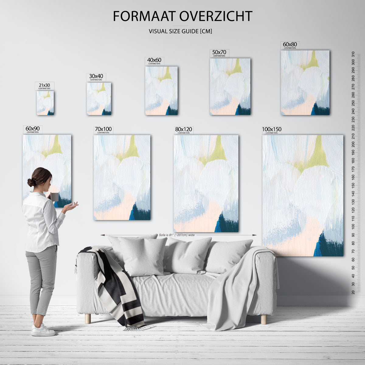 Abstracte penseelstreken Poster