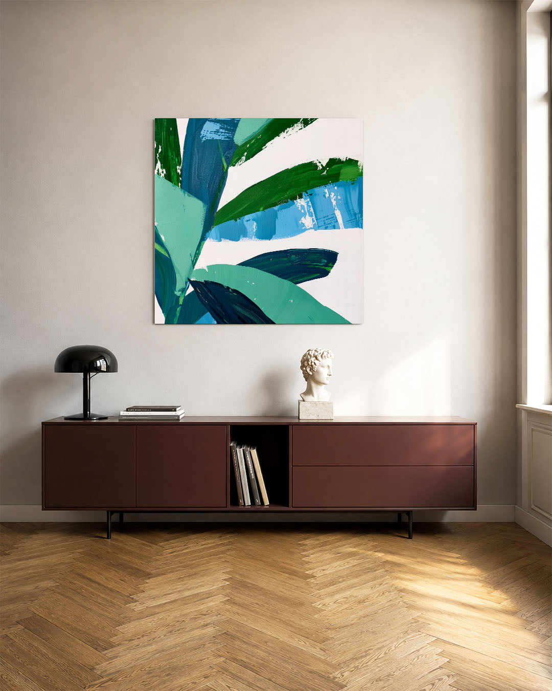 Dynamische kleurencompositie Kunstwerk