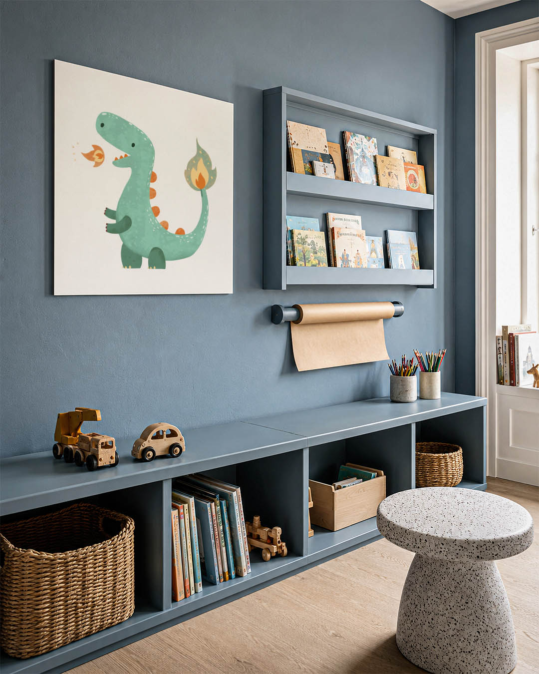 Speelse dinosaurus illustratie Kunstwerk