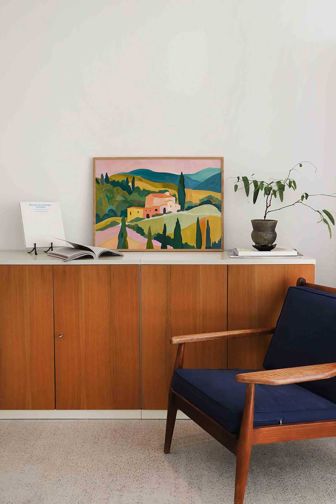 Landschap met huis Poster