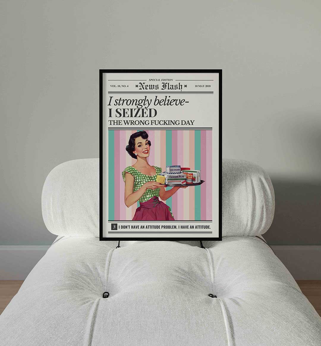 Vrouw met dienblad Poster