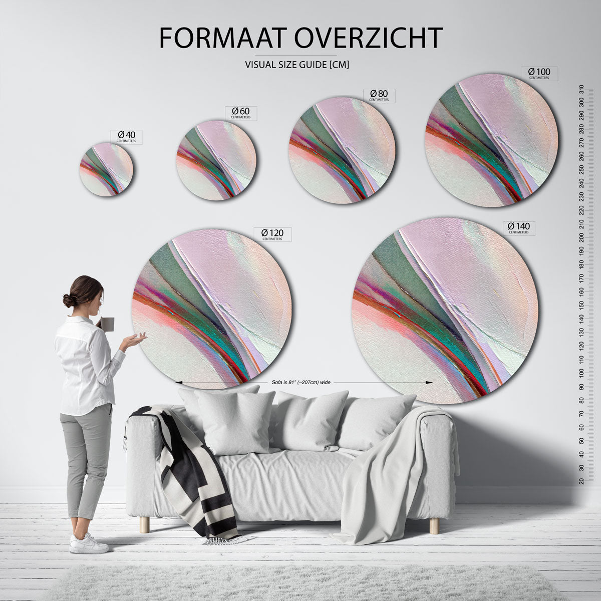 Abstracte vormen Muurcirkel