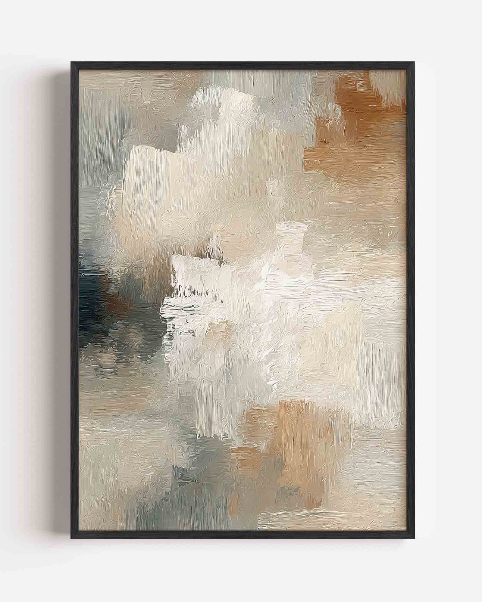 Abstracte beige en grijze Poster