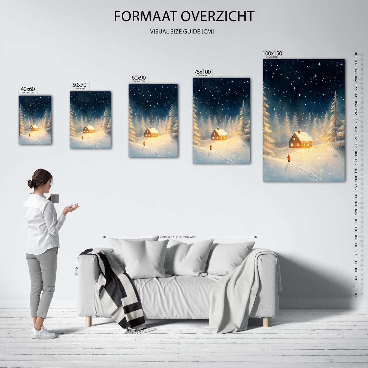 Winterse nacht Kunstwerk