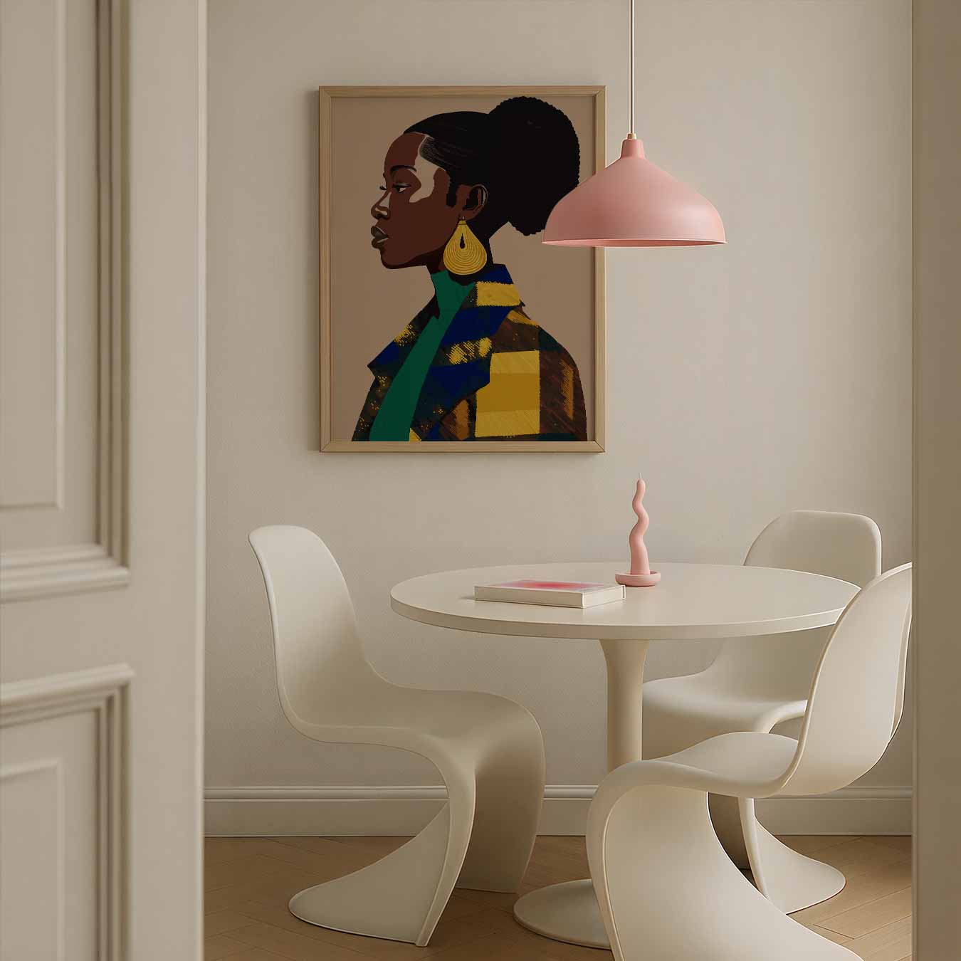 Chic Portret Met Gouden Accenten Poster-WallArtistic