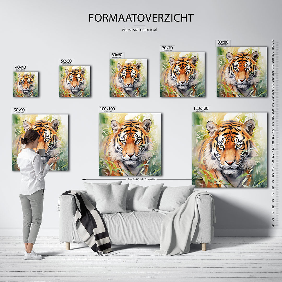 Tijger in jungle Kunstwerk