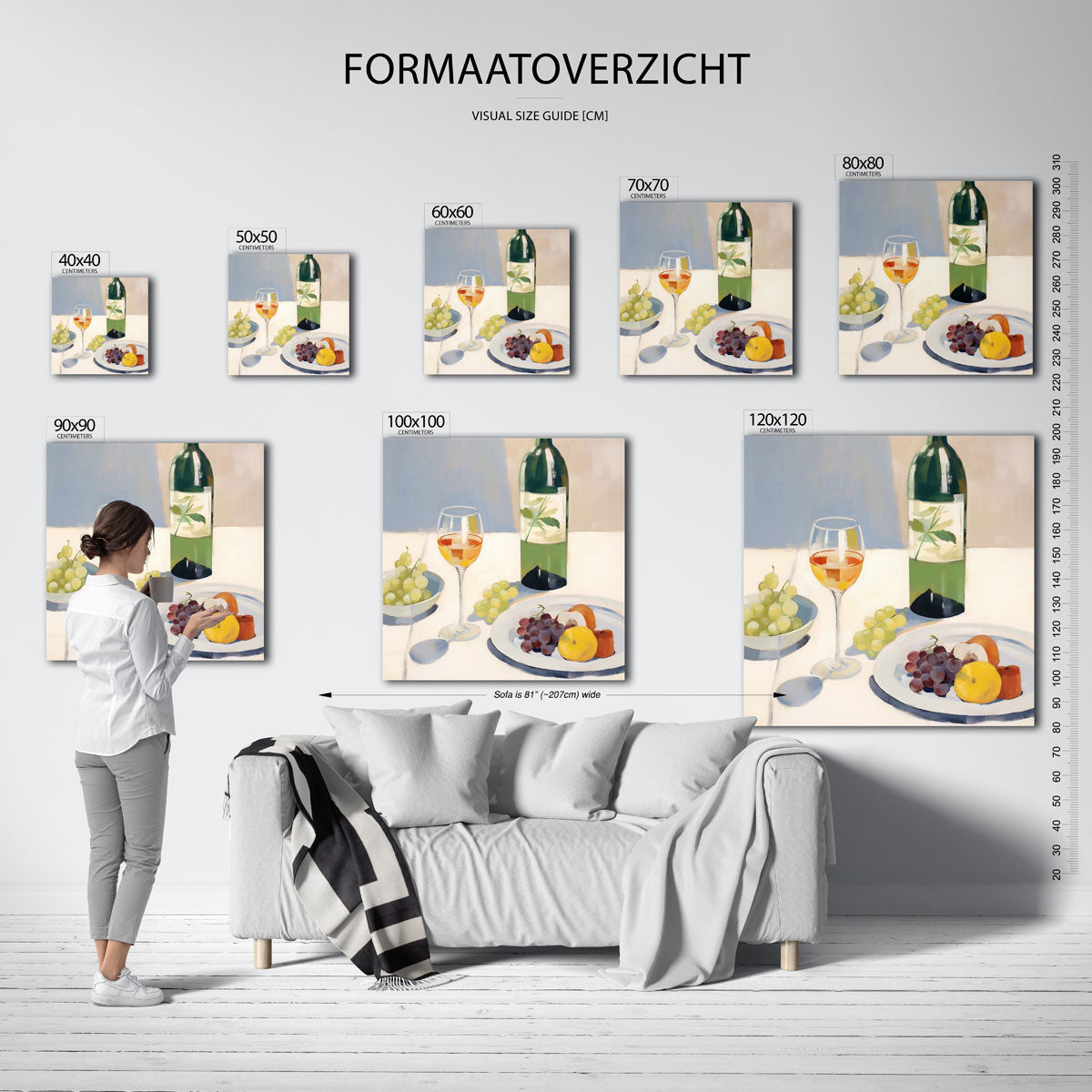 Stilleven met fruit en wijn Poster